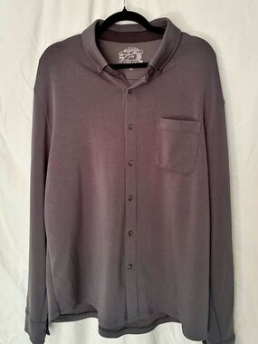 Men's Long Sleeve Button-Up Shirt in Dusty Purple/Grey